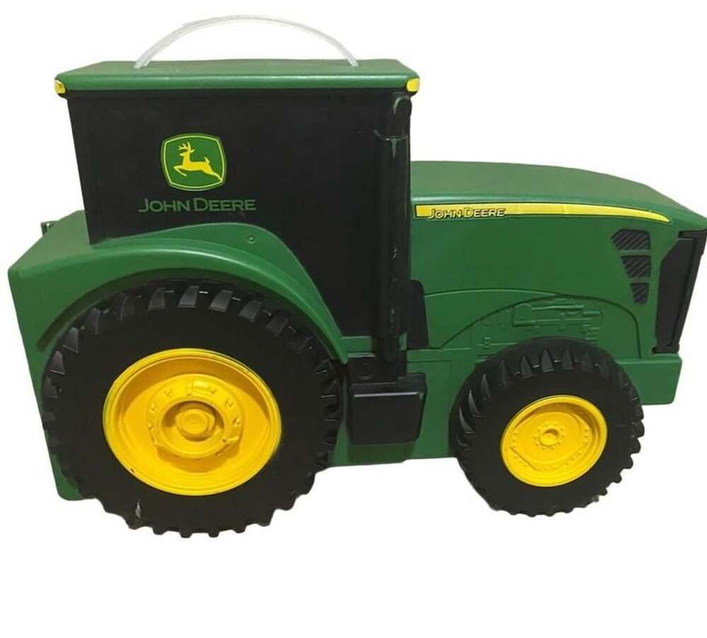 John Deere Toy Tractor Storage Carry Case Plastic Green and Black